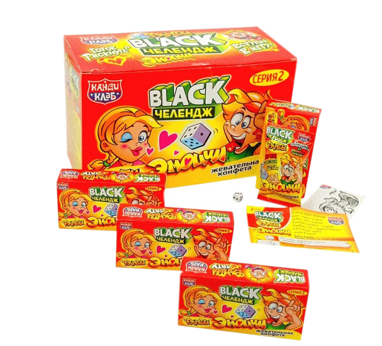 Жевательная конфета   BLACK Челендж фанты (эмоции) 15 гр*24шт*12бл