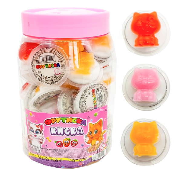 Желейный десерт Фрутиска Киска 25гр *50шт*12 (Холодок)