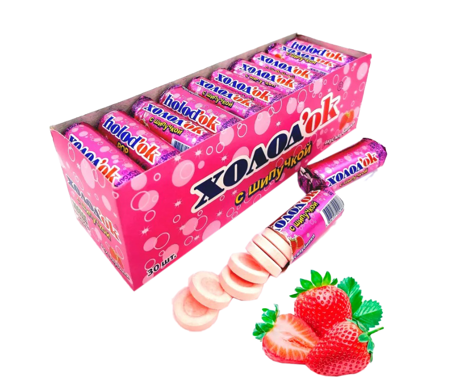 Драже сахарное Холодок клубника 15гр* 30шт
