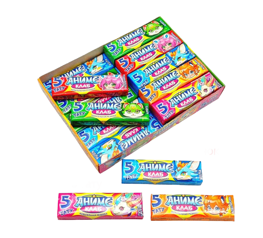 Жевательная резинка АНИМЕ Клаб с тату 12,5гр*20шт