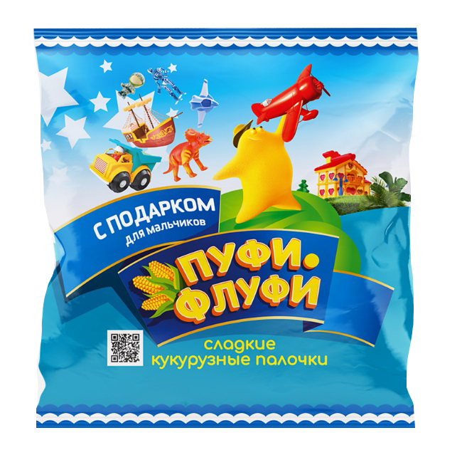 КУКУРУЗНЫЕ ПАЛОЧКИ ПУФИ-ФЛУФИ с игрушкой д/мальч.70гр*20шт