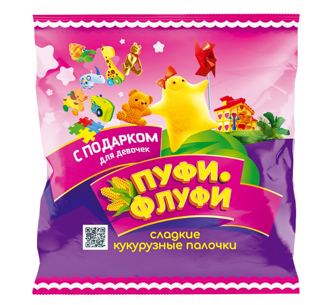 КУКУРУЗНЫЕ ПАЛОЧКИ ПУФИ-ФЛУФИ с игрушкой д/дев.70гр*20шт