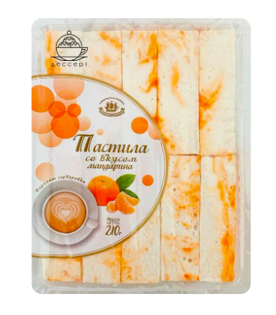 Пастила со вкусом мандарина(мраморная) 210гр*25шт г.Челябинск