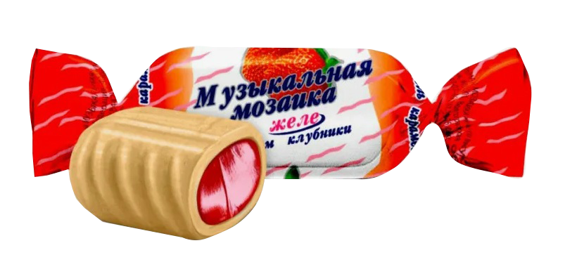 Карамель Музыкальная Мозайка клубника 1кг*8шт (Волгоград)