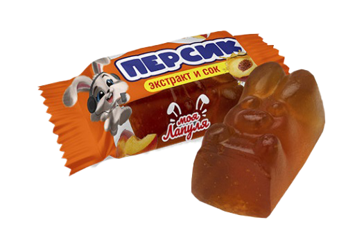 Конфеты мармелад.жев "Моя Лапуля" с экстр.персика и перс.соком 1кг*4 Свитлайф г.С-Петербург