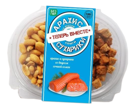 Сухарики и Арахис со вкусом семги КОР 100гр*24