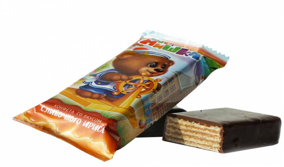 Батончик шоколадный Озорной Мишка слив.ирис 55г*20шт (Сормовская КФ)