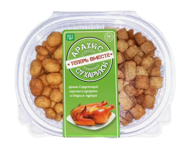 Сухарики и Арахис в хрустящей корочке со вкусом курицы КОР 100гр*24