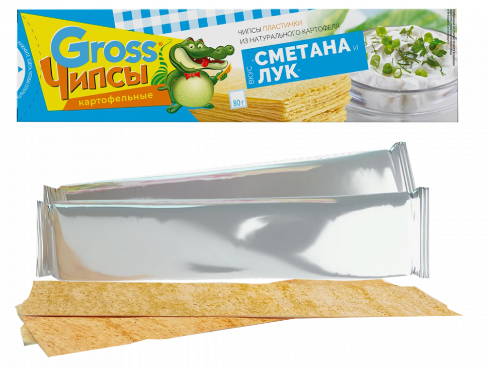 Чипсы картофельные "Gross" Сметана лук 80гр*25шт