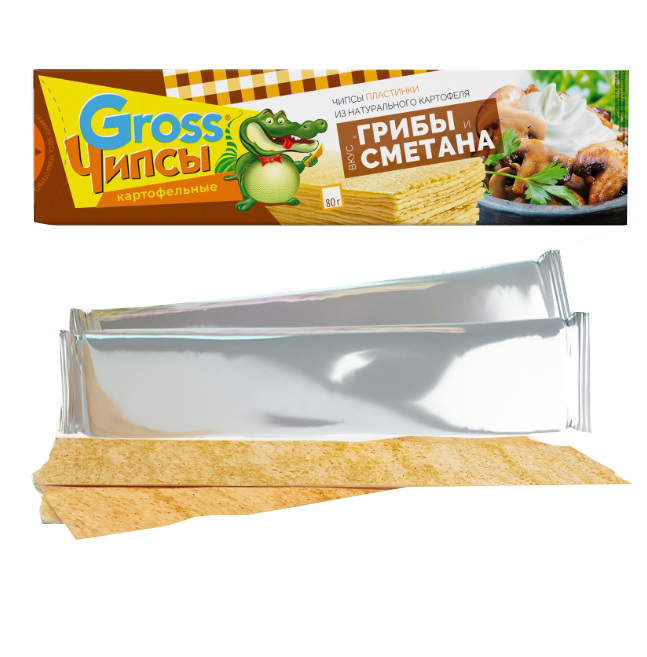Чипсы картофельные "Gross" грибы/сметана 80гр*25шт