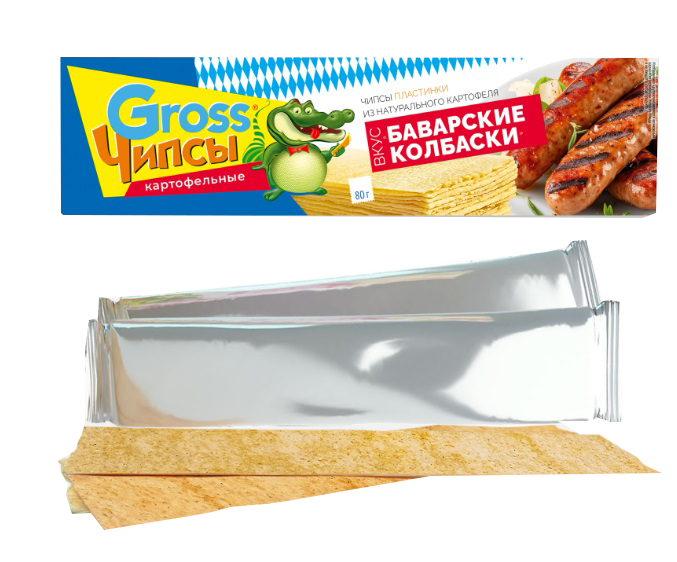 Чипсы картофельные "Gross" Баварские колбаски 80гр*25шт