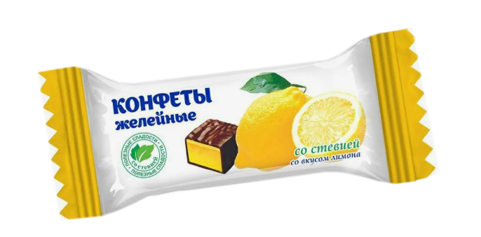 Конфеты глазированные ЖЕЛЕЙНЫЕ СО СТЕВИЕЙ со вкусом лимона 200гр*10шт (Энгельс) Покровск