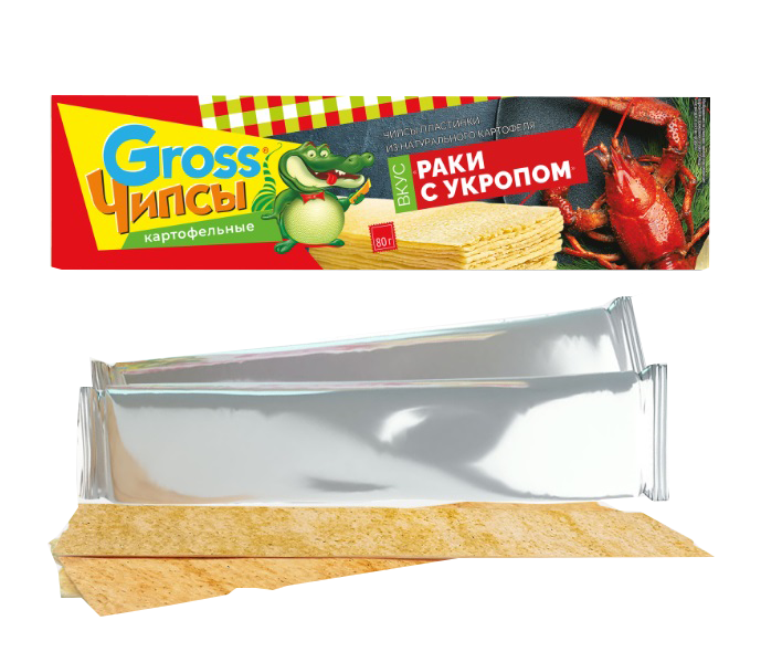 Чипсы картофельные "Gross" Рак с укропчиком 80гр*25шт