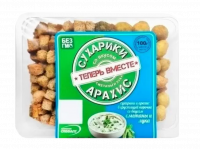 Сухарики и Арахис в хрустящей корочке со вкусом сметаны и лука КОР 100гр*24