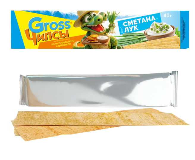 Чипсы картофельные "Gross" Сметана лук 40гр*25шт