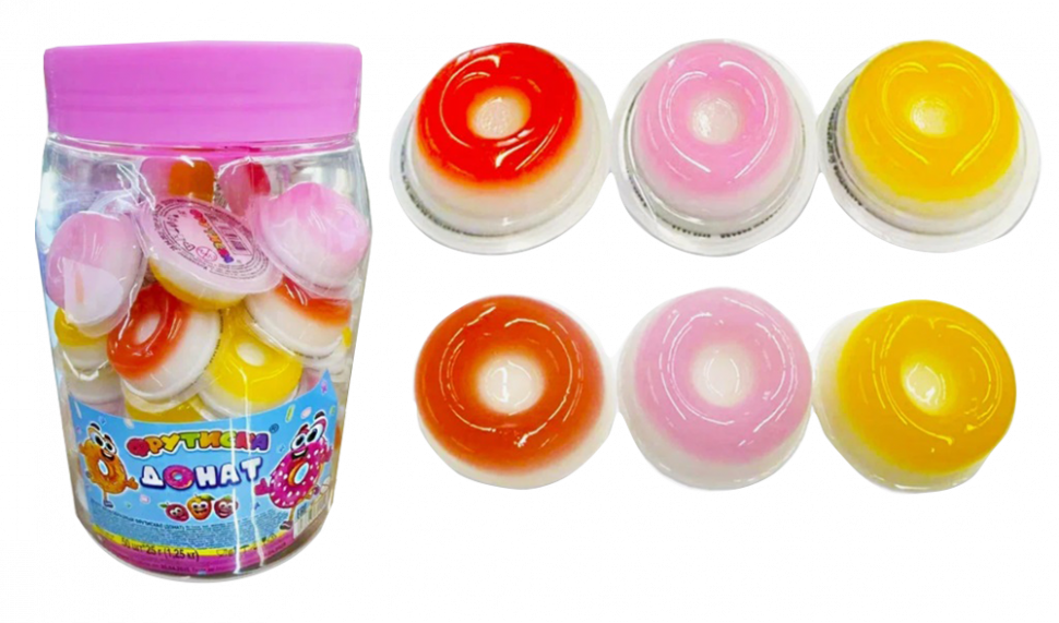 Желейный десерт Фрутиска Донат ассорти (банка) 25гр *50шт*12