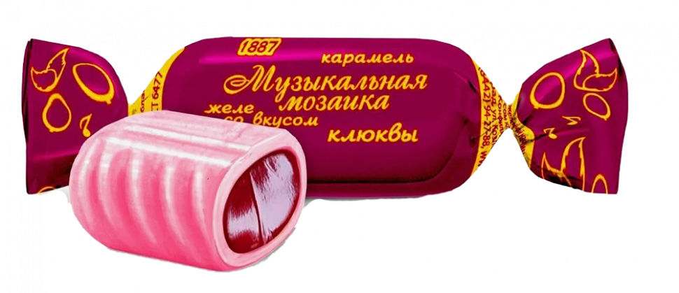 Карамель Музыкальная Мозайка вкус КЛЮКВЫ 1кг*8шт Конфил (Волгоград)