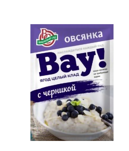 Каша овс.не тр.варки ВАУ Черника со сливками 40г*25шт