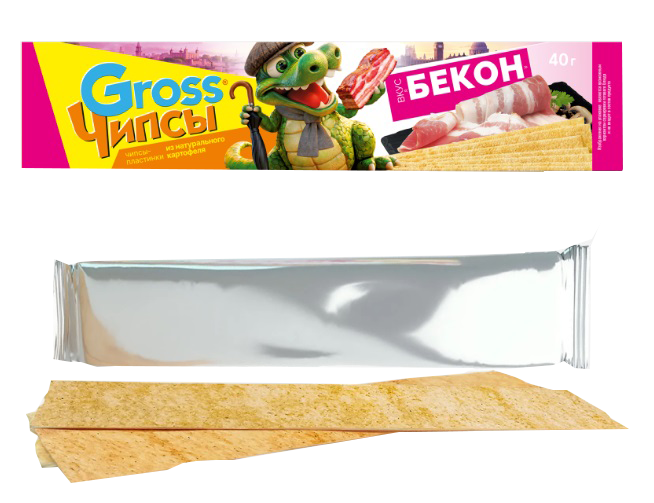 Чипсы картофельные "Gross" бекон 40гр*25шт