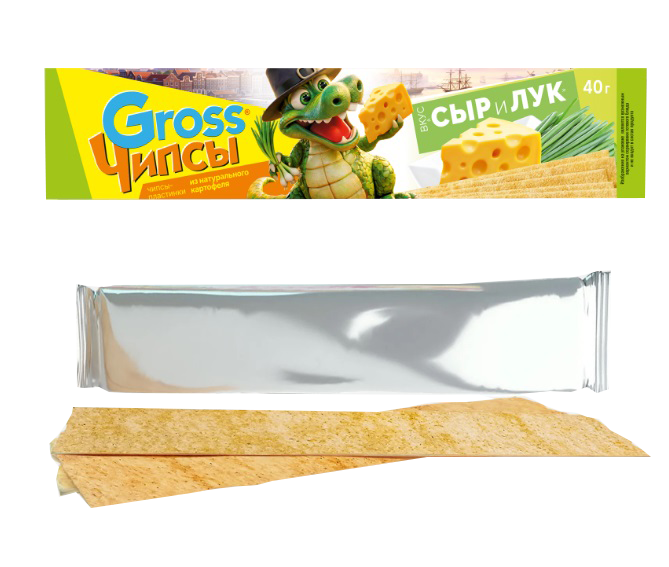 Чипсы картофельные "Gross" сыр/лук 40гр*25шт