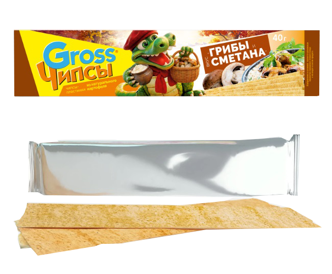 Чипсы картофельные "Gross" грибы/сметана 40гр*25шт