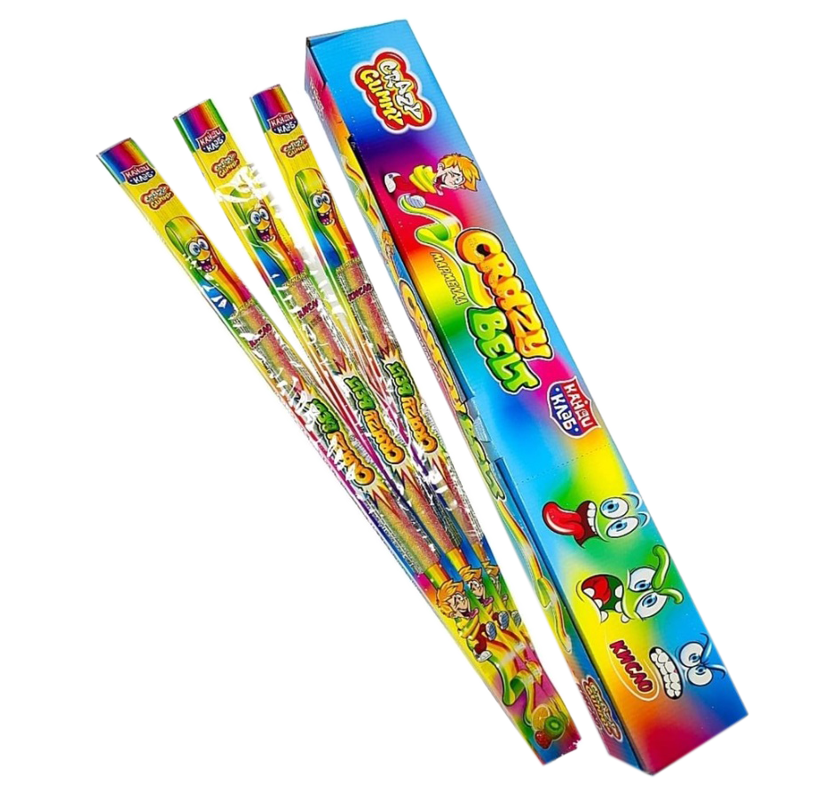 Мармелад в кислой обсыпке CRAZY GUMMY GREZY BELT ( кислый ремешок)  15гр*54шт