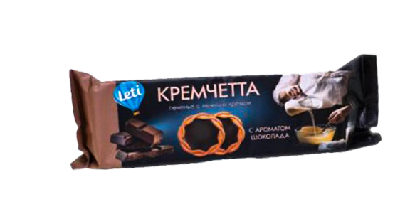 Печенье сахарное "Кремчетта" с ароматом шоколада 120г.*9шт ГМ