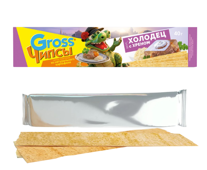 Чипсы картофельные "Gross" холодец/хрен 40гр*25шт