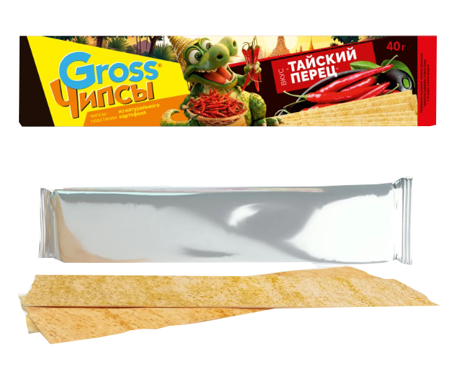 Чипсы картофельные "Gross" тайский перец 40гр*25шт