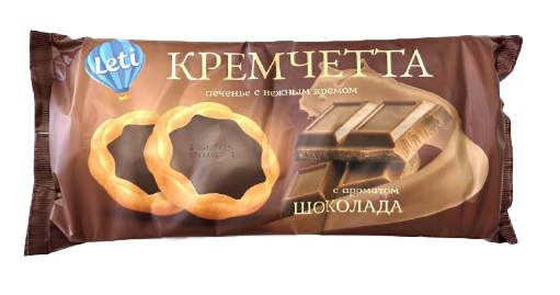 Печенье сахарное "Кремчетта" с ароматом шоколада 440г.*8шт ГМ