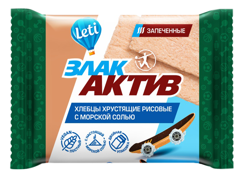 Хлебцы хрустящие ЗлакАктив с морской солью 60гр*22шт ГМ
