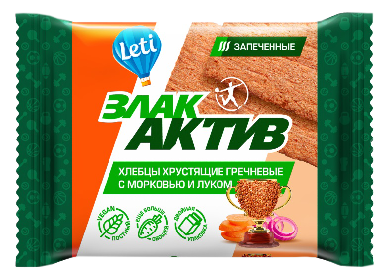 Хлебцы хрустящие ЗлакАктив с морковью и луком 60гр*22шт ГМ
