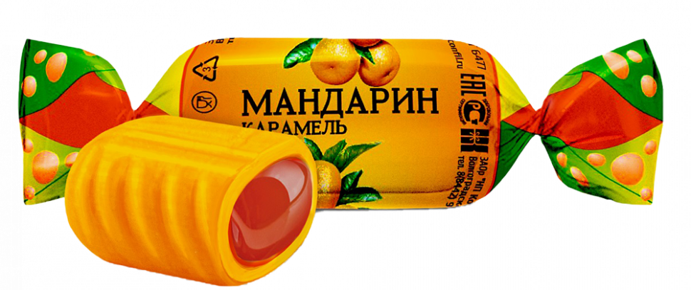 Карамель МАНДАРИН 1кг*8шт (Волгоград) Конфил