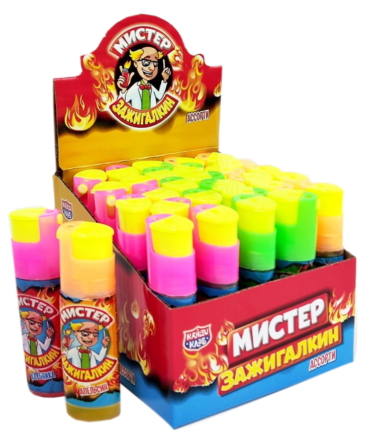Жидкая конфета спрей Мистер Зажигалкин 20гр 30шт*20