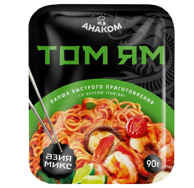 Лапша Азия Микс ТОМ ЯМ лоток 90гр х 24шт (Владимирская обл)