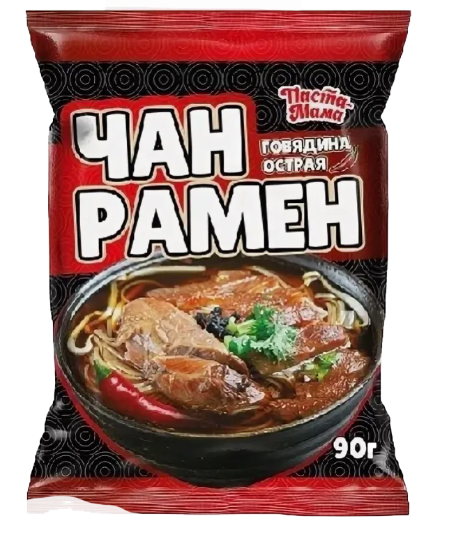 ЛБП РАМЕН ПАСТА МАМА брикет СО ВКУСОМ ОСТРОЙ ГОВЯДИНЫ 90гр х 40шт (Казахстан)