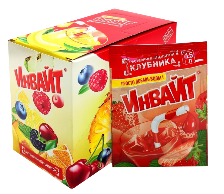 Напиток растворимый ИНВАЙТ КЛУБНИКА 12гр*24 шт