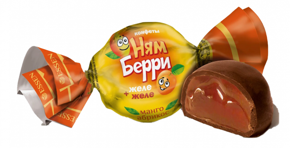 Конфеты шоколадные Нямберри вкус абрикоса,манго 0,5кг*10 (Татарстан)