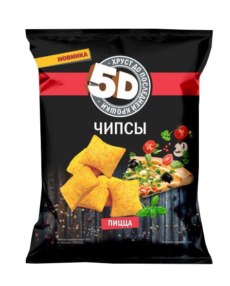 Чипсы пшеничные 5Д со вкусом Пицца 90г*28шт 5Д (Москва)